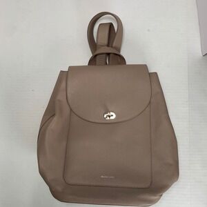 Draper James Pebble Leather Backpack Taupe Adjustable Strap
